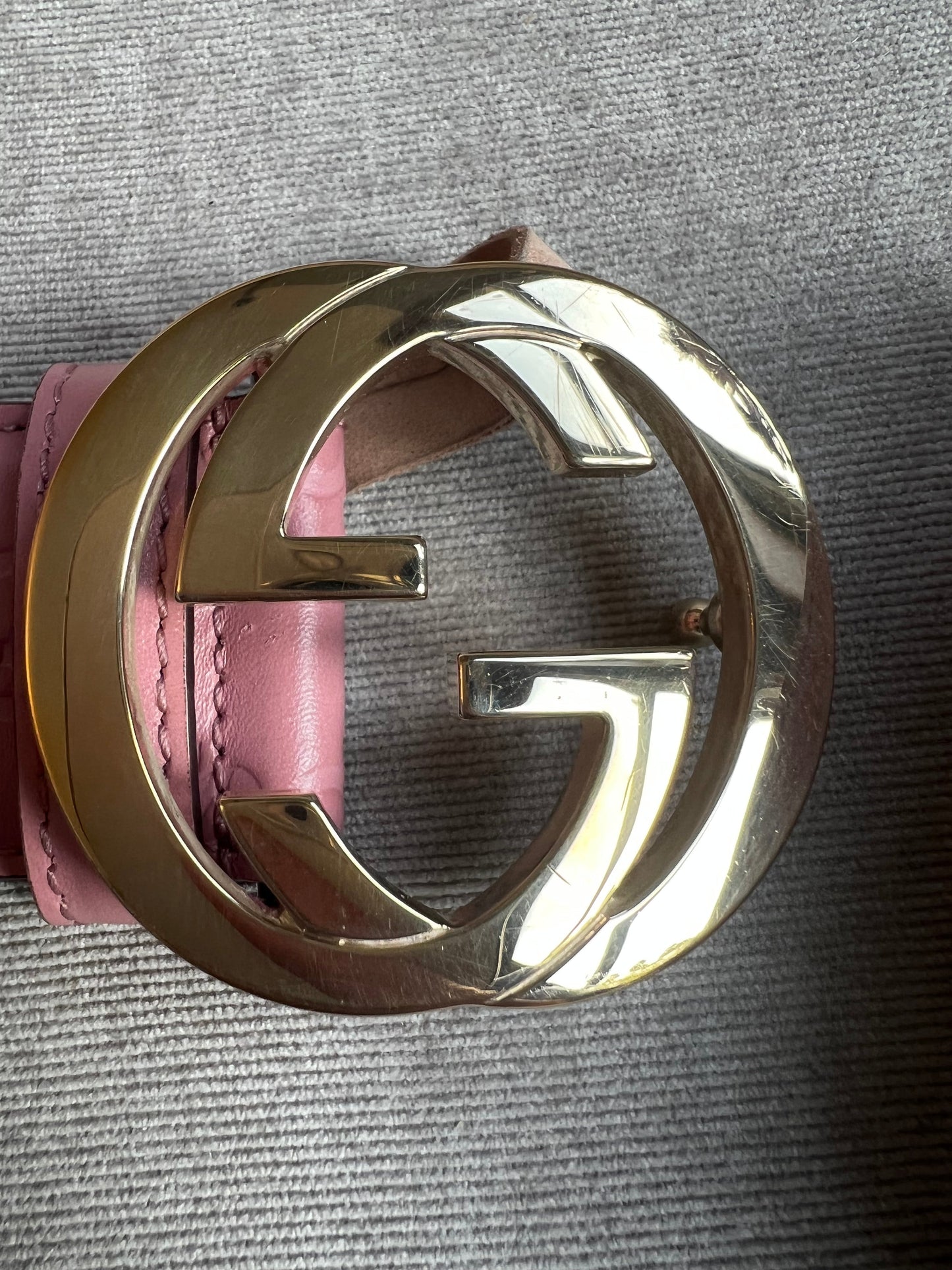 Gucci Pink Guccissima Wide Belt