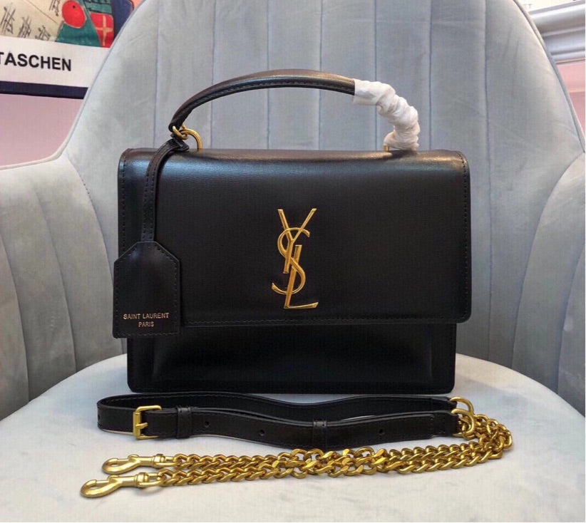 Black New Yves Saint Laurent woman shoulder handbag