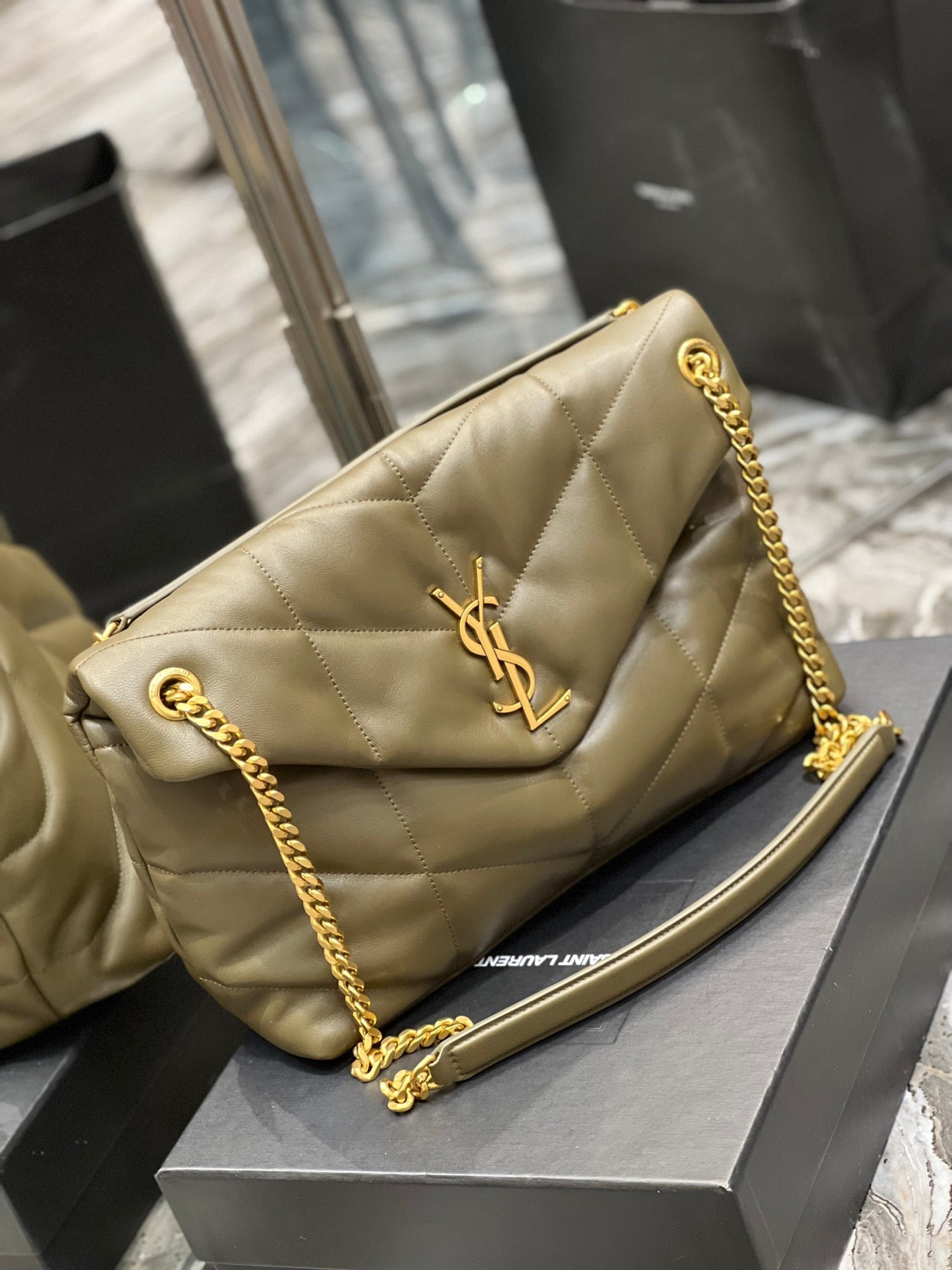 Yves Saint Laurent PUFFER MEDIUM BAG IN QUILTED LAMBSKIN