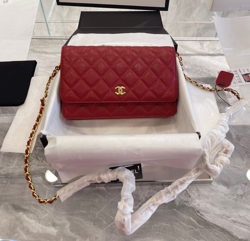 Red Chanel crossbody/ shoulder handbag