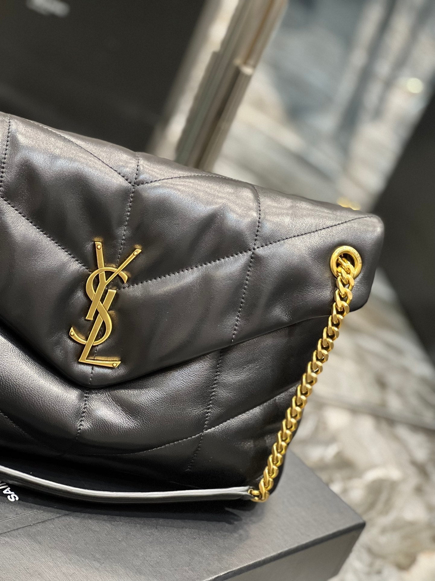 Yves Saint Laurent PUFFER MEDIUM BAG IN QUILTED LAMBSKIN