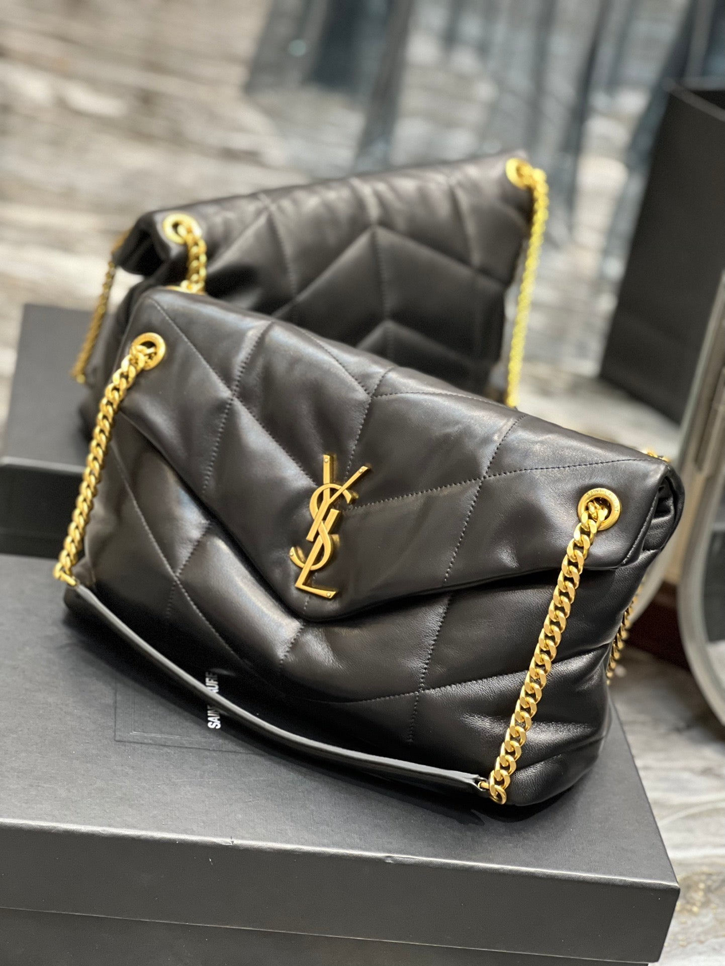 Yves Saint Laurent PUFFER MEDIUM BAG IN QUILTED LAMBSKIN