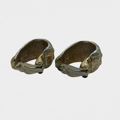 Yves Saint Laurent crocodile huggies earrings - 1990s