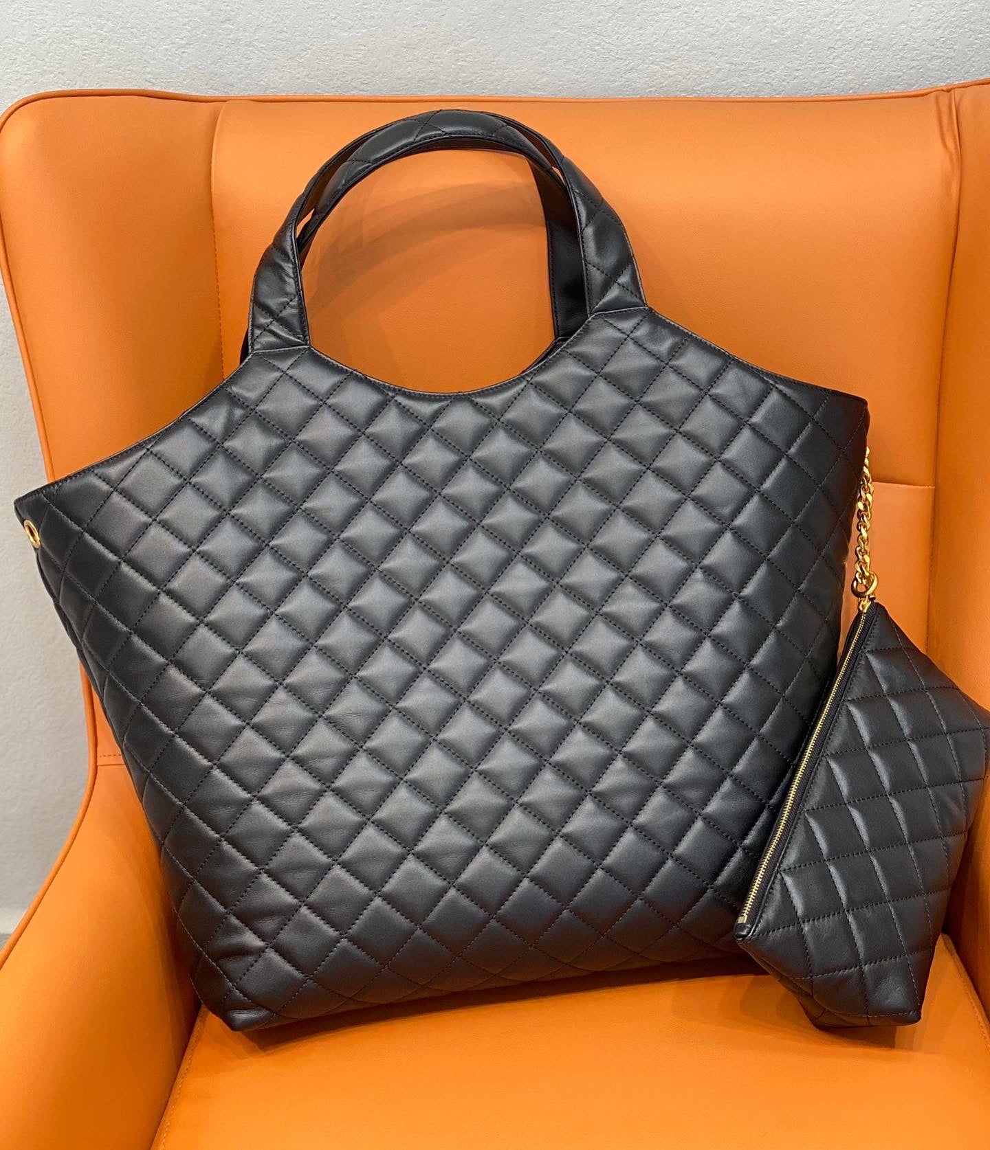 Yves Saint Laurent Icare Maxi Shopping Bag In Quilted Lambskin