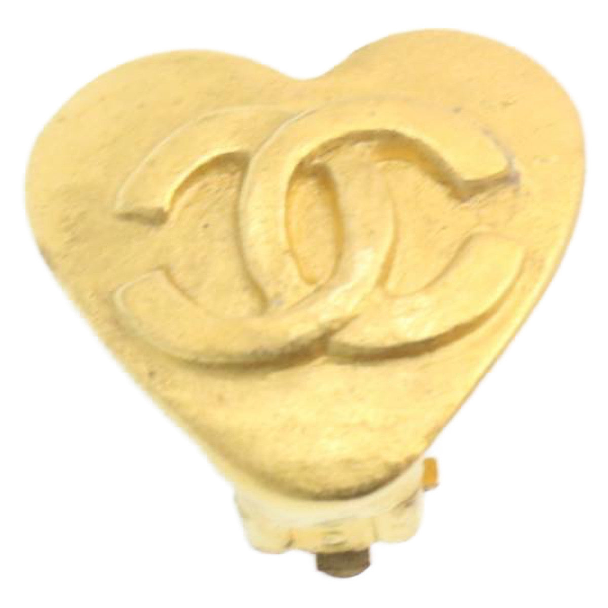 CHANEL Heart COCO Mark Earring Gold CC   ki1545