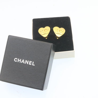 CHANEL Heart COCO Mark Earring Gold CC   ki1545