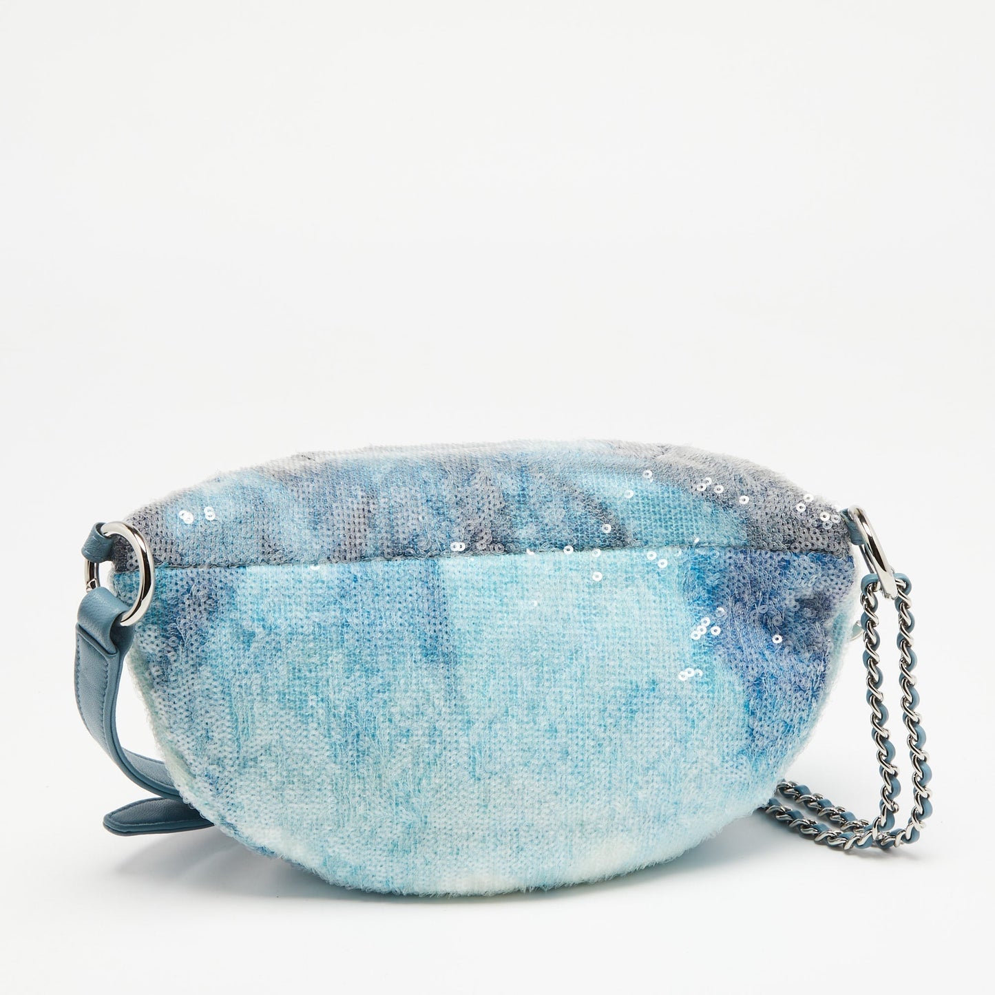 Chanel Light Blue Sequins Waterfall Belt Bag