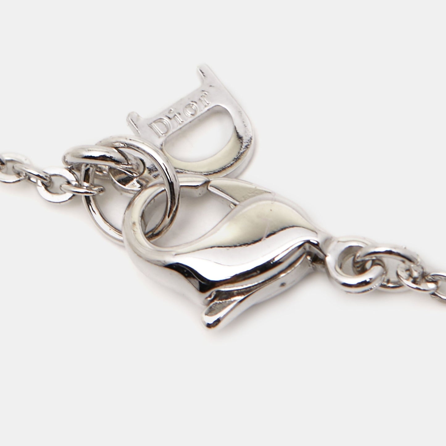 DIOR Glittering Enamel Silver Tone Charm Bracelet