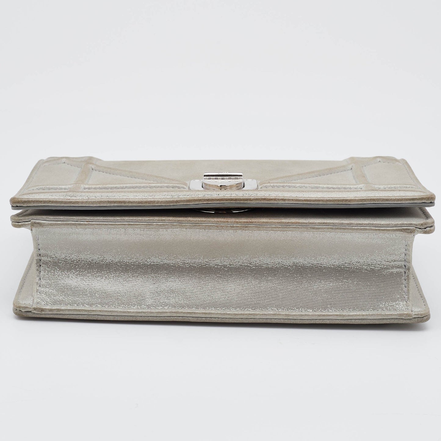 DIOR Grey Shimmering Leather Mini ama Crossbody Bag