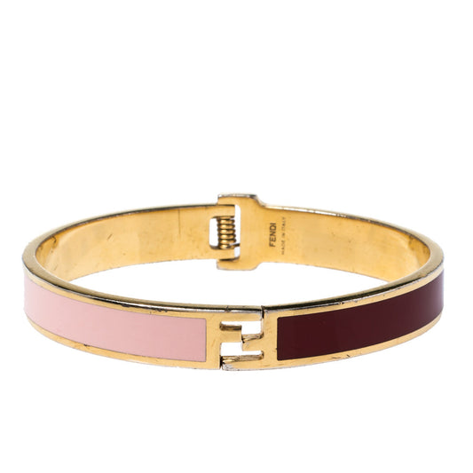 Fendi The Fendista Multicolor Enamel Gold Tone Bracelet S