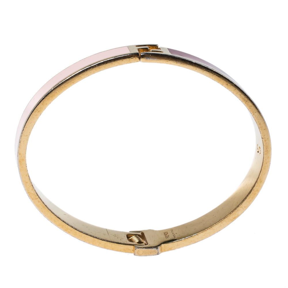 Fendi The Fendista Multicolor Enamel Gold Tone Bracelet S