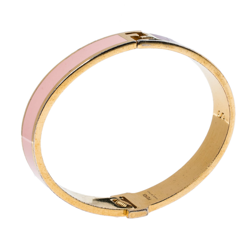 Fendi The Fendista Multicolor Enamel Gold Tone Bracelet S