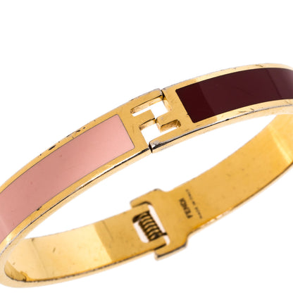 Fendi The Fendista Multicolor Enamel Gold Tone Bracelet S