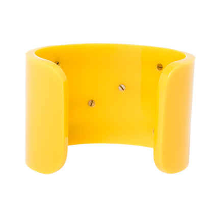 Fendi Yellow Resin Zucca Cuff Bracelet