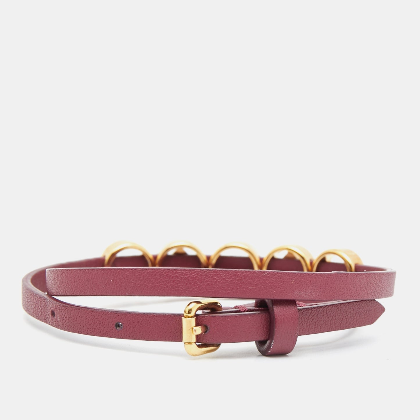 FENDI F is  Leather Gold Tone Bracelet