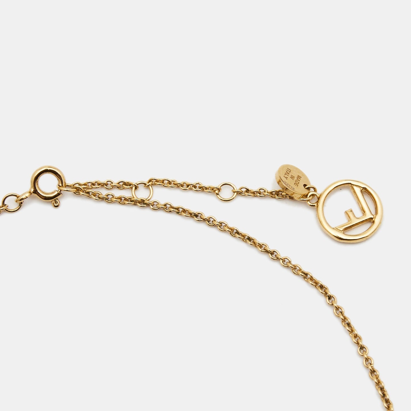 FENDI F is  Crystals Gold Tone Chain Necklace