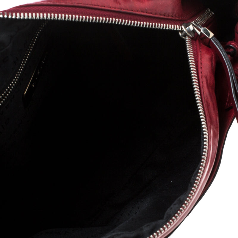 Givenchy Red Leather Drawstring Shoulder Bag