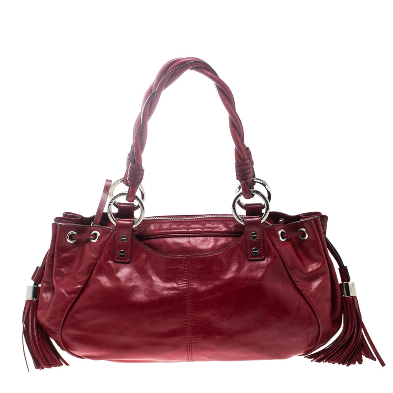 Givenchy Red Leather Drawstring Shoulder Bag