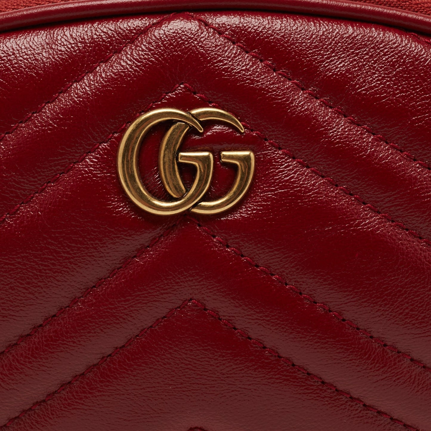 Gucci Red Matelasse Leather GG Marmont 2.0 Multi Belt Bag