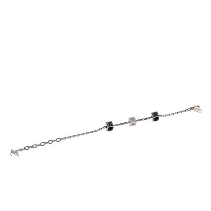 Louis Vuitton Silver Tone Gamble Crystal Bracelet