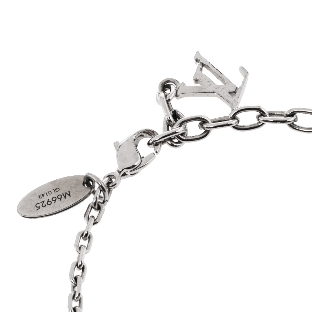 Louis Vuitton Silver Tone Gamble Crystal Bracelet