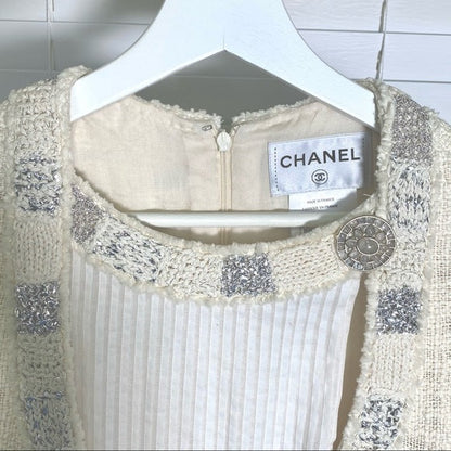 CHANEL 12PF Paris Bombay Ivory Silver Dress