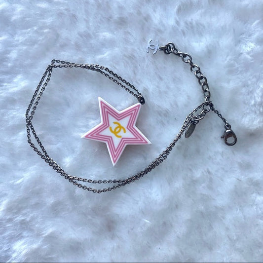 CHANEL two sides star necklace TWS