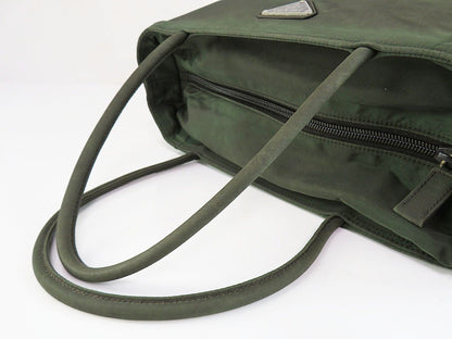 PRADA Milano Khaki Tessuto Nylon Shoulder Bag