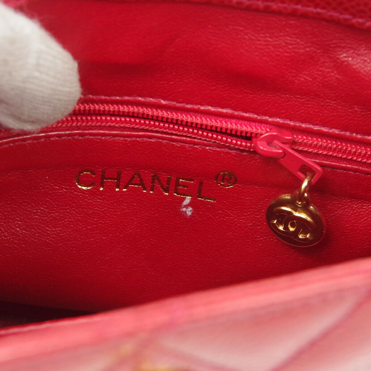 CHANEL 1991-1994 Red Caviar Shoulder Bag 92121