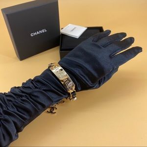 CHANEL metal & leather bracelet