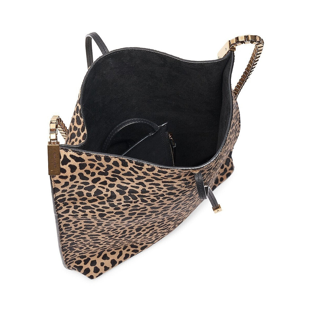 Yves Saint Laurent Suzanne Pony Hair Leopard Print Small Hobo Bag 636498