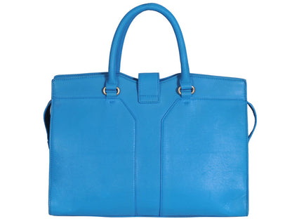 Yves Saint Laurent Cabas Chyc Large Leather Tote Blue