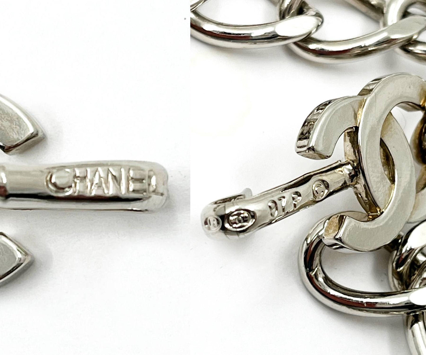 CHANEL Silver CC Chain Belt Necklace