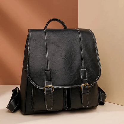 Soft Faux Leather Vintage Backpack - BagsAttra