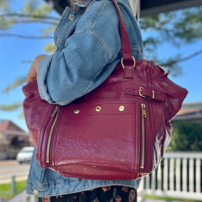 Yves Saint Laurent Patent Leather Medium Downtown Tote