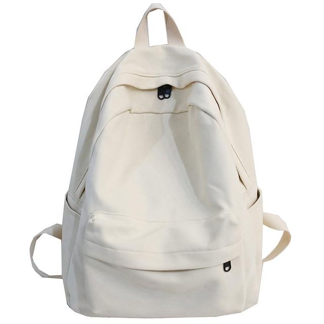 The Basic Canvas School Backpack - BagsAttra