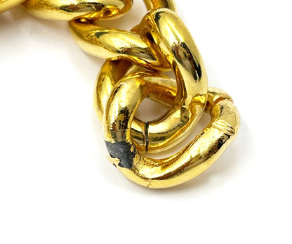 CHANEL Vintage Gold Plated CC Chunky Chain Bracelet