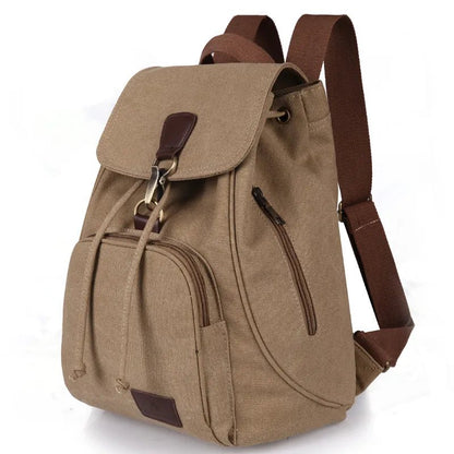 Vintage Drawstring Canvas Backpack - BagsAttra