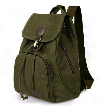 Vintage Drawstring Canvas Backpack - BagsAttra