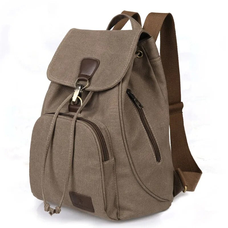 Vintage Drawstring Canvas Backpack - BagsAttra