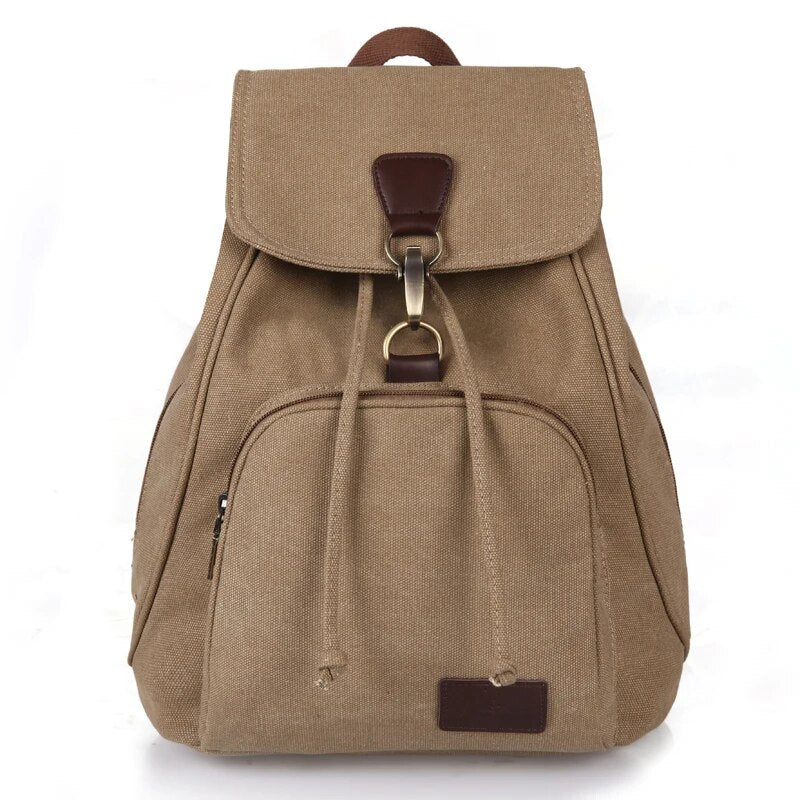 Vintage Drawstring Canvas Backpack