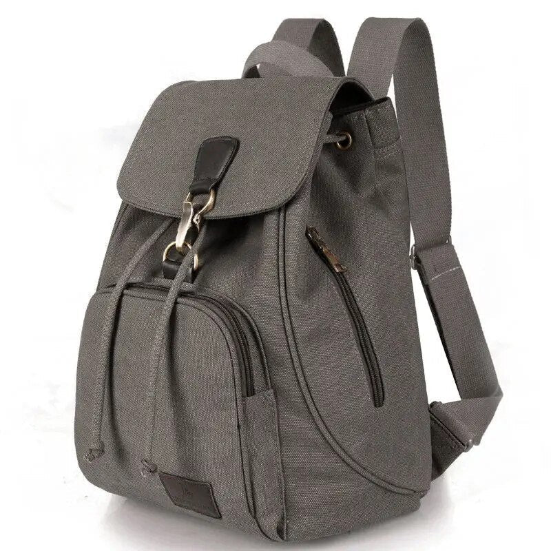 Vintage Drawstring Canvas Backpack - BagsAttra