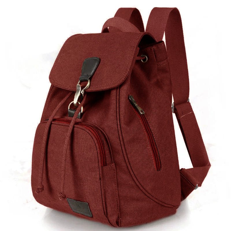 Vintage Drawstring Canvas Backpack - BagsAttra