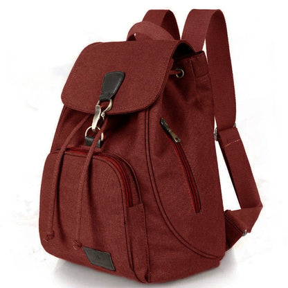 Vintage Drawstring Canvas Backpack - BagsAttra